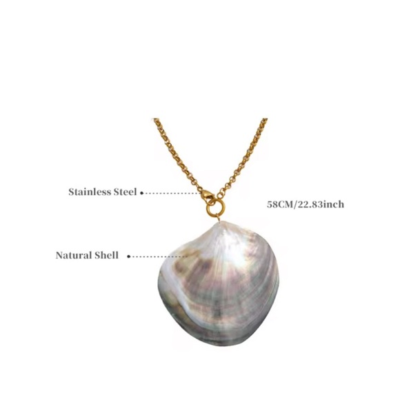 Gold plated Natural Shell Necklace Anthropologie - Picture 6 of 9